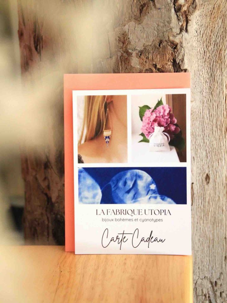 carte cadeau la fabrique utopia cyanotype bijoux cyrielle grassi